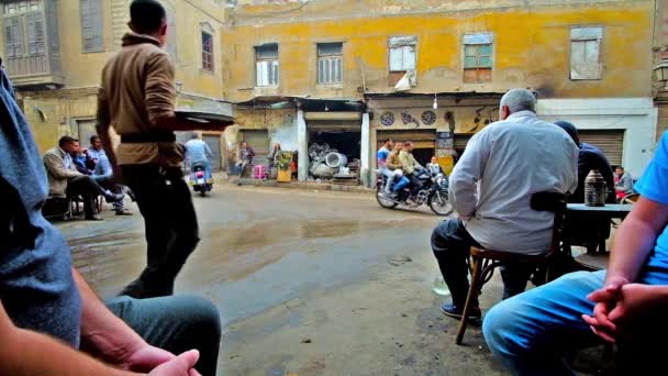 Kairo Ägypten Dezember 2017 Menschen Entspannen Sich Mit Tee Und — Stockvideo