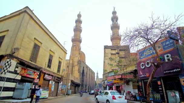 Cairo Egipto Diciembre 2017 Tráfico Largo Calle Shaykhu Con Vistas — Vídeos de Stock