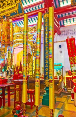 Doğal mum çubukları Çince Tapınağı, Yangon, Myanmar
