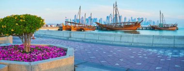 Panorama limanının Doha, Qatar