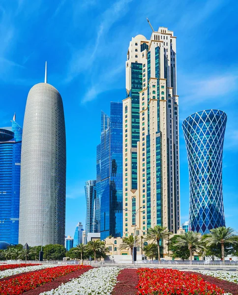 Architettura futuristica di Doha, Qatar — Foto Stock