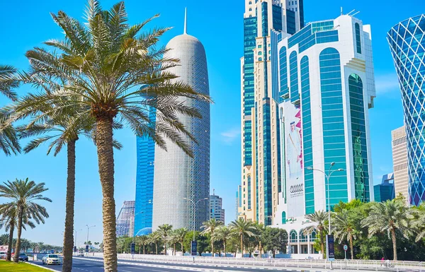 Felhőkarcoló az Al Dafna, Doha, Katar — Stock Fotó