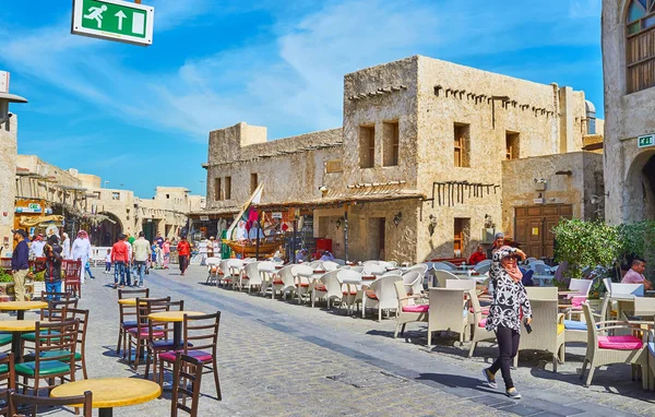 Restoranlar Souq Waqif, Doha, Qatar — Stok fotoğraf