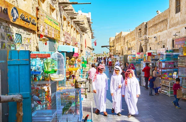 Kupować zwierzęta i ptaki w mieście Souq Waqif, Ad-Dauha, Katar — Zdjęcie stockowe