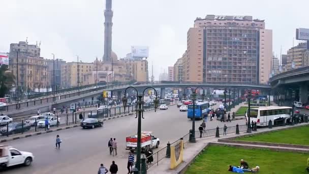 Cairo Egipto Diciembre 2017 Plaza Ramsés Con Sistema Paso Elevado — Vídeo de stock