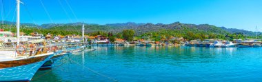 Üçağız Köyü denizden, Kekova, Türkiye Panoraması