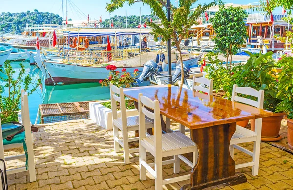 Üçağız, Kekova, Türkiye rahat kafe — Stok fotoğraf