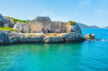 Batık house, Kekova, Türkiye taş duvarlar