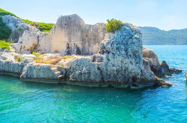 土耳其 Kekova 湾考古地标之旅 — 图库照片