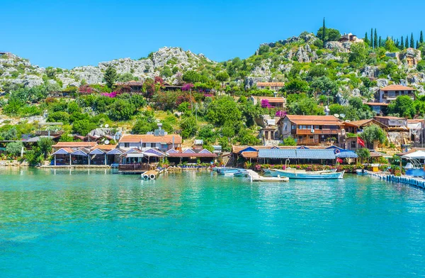 Aldeia turística na baía de Kekova, Turquia — Fotografia de Stock