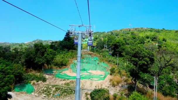 Kyaiktiyo Myanmar Fevereiro 2018 Desfrute Vistas Agradáveis Viaje Primeiro Teleférico — Vídeo de Stock