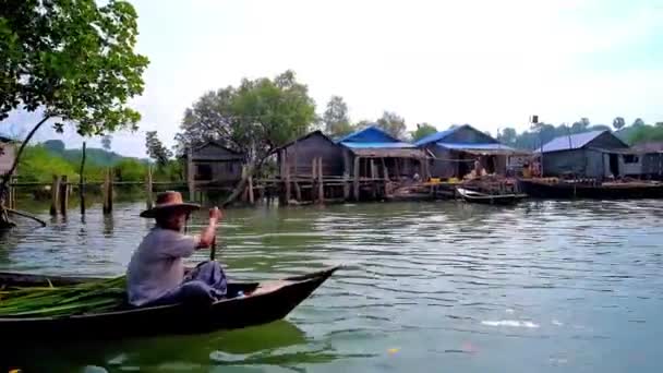 Chaung Tha Myanmar Maart 2018 Het Kleine Vissersdorp Met Oude — Stockvideo