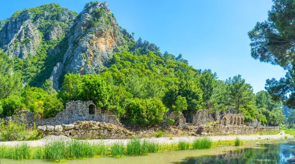 Panorama archeologická místa Olympos, Turecko — Stock fotografie