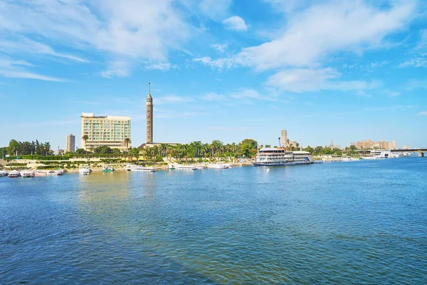 De toeristische haven van Gezira eiland, Cairo, Egypte — Stockfoto