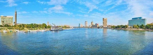 Panorama desde el puente Qasr El Nil, El Cairo, Egipto — Foto de Stock
