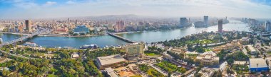 Havadan, Kahire, Mısır Nil Nehri Panoraması