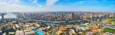 Gezira Adası Panoraması üstten, Cairo, Mısır