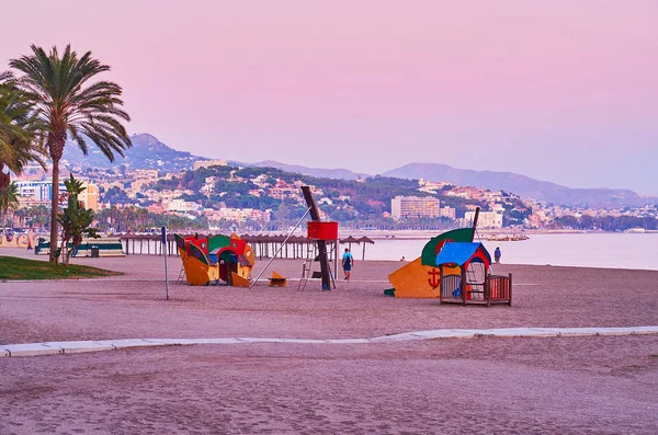 Málaga paisaje costero desde la playa, España —  Fotos de Stock
