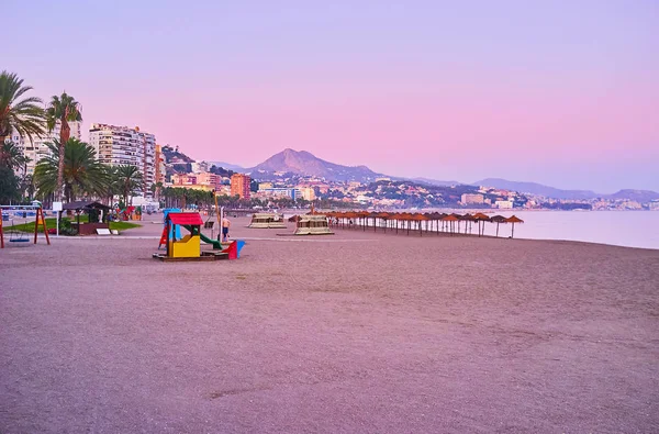 Spiaggia serale di Malaga, Spagna — Foto Stock