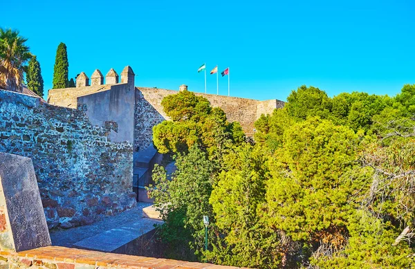 I bastioni di Gibralfaro, Malaga, Spagna — Foto Stock