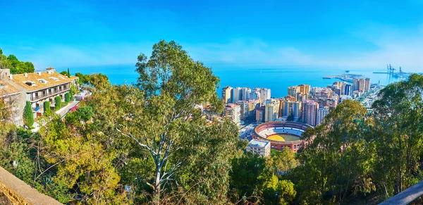 Paisaje urbano panorámico con Arena, Málaga, España — Foto de Stock