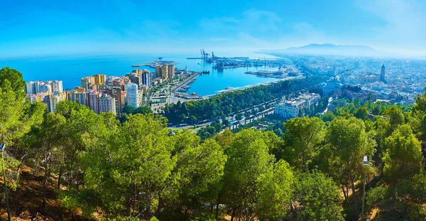 Panorama di Malaga da Gibralfaro, Spagna — Foto Stock