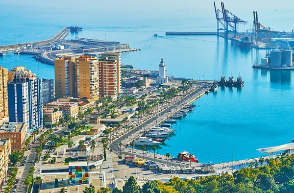 Vue aérienne du port de Malaga, Espagne — Photo