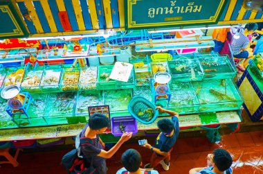 Banzaan Fresh Market, Patong, Phuket, Tayland 'da canlı balık