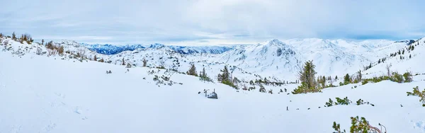 La naturaleza de los Alpes de invierno, Monte Feuerkogel, Ebensee, Salzkammer — Foto de Stock