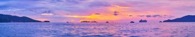 Patong, Phuket, Tayland 'da günbatımı manzarası