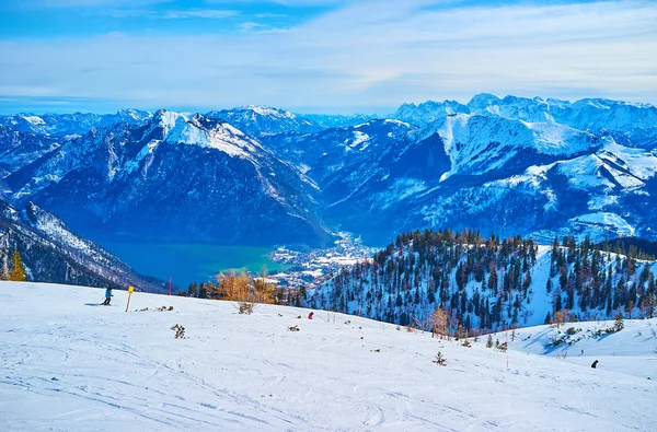 Feuerkogel Mountain ski resort, Ebensee, Salzkammergut, Rakousko — Stock fotografie