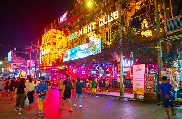 Osvětlení Bangla Road, Patong, Phuket, Thajsko — Stock fotografie