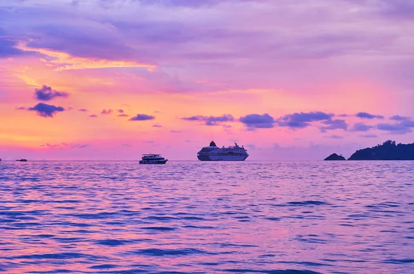 Cruise liner on sunset, Patong, Phuket, Thailand