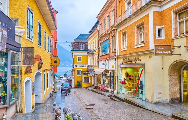 La antigua calle medieval en Gmunden, Austria — Foto de Stock
