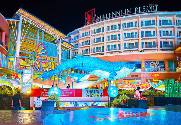 The blue whale at Jungceylon shopping center, Patong, Phuket, Th