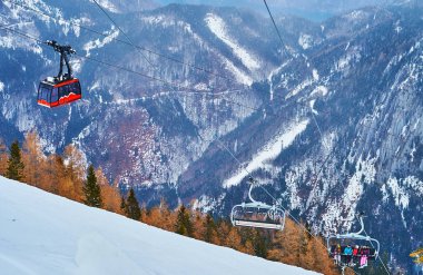 Feuerkogel Dağı, Ebensee, Salzkam 'ın teleferiği.