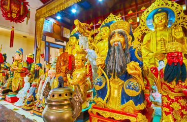 Sam Sae Chu 'nun sunağı Çin Tapınağı, Phuket City, Tayland