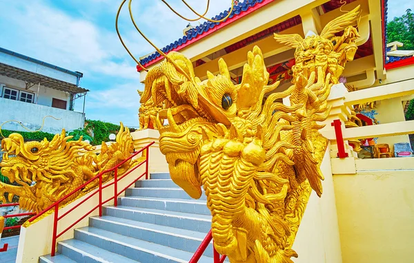 The dragons of Sam Sae Chu Hut Chinese Shrine, Phuket, Thailand