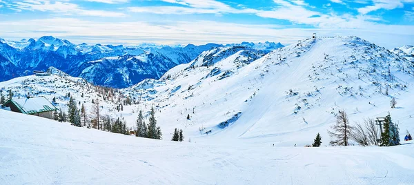 Panorama op de witte Alpen, Feuerkogel, Ebensee, Sa — Stockfoto