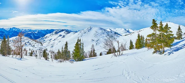 Panorama płaskowyżu Feuerkogel, Ebensee, Salz — Zdjęcie stockowe