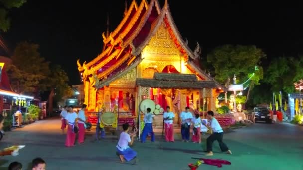 Chiang Mai Tailandia Mayo 2019 Grupo Jóvenes Realiza Bailes Guerreros — Vídeo de stock