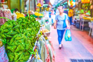 Tayland 'da popüler Tayland yemekleri, Bangkok' ta Çin Mahallesi