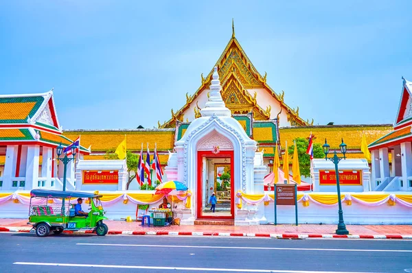 타이 방콕 중심부에 있는 오래 된 불교 사원 — 스톡 사진