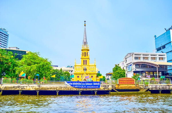 The catholic church on the bank of Chao Phraya river in Bangkok,
