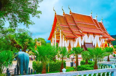 The halls and shrines of Wat Chalong, Chalong, Phuket, Thailand