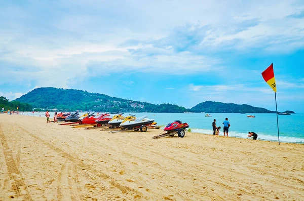 Sea scooters rental point, Patong beach, Phuket, Thailand — Stok fotoğraf