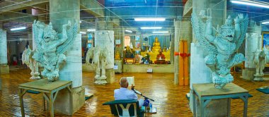 Panorama of temple under Big Buddha statue, Chalong, Phuket, Tha