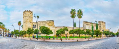 Alcazar Kalesi Panorama, Jerez, İspanya