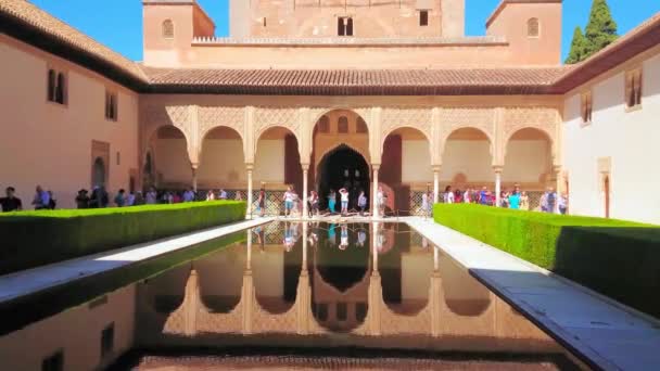 Granada España Septiembre 2019 Corte Medieval Los Mirtos Palacio Nazarí — Vídeo de stock