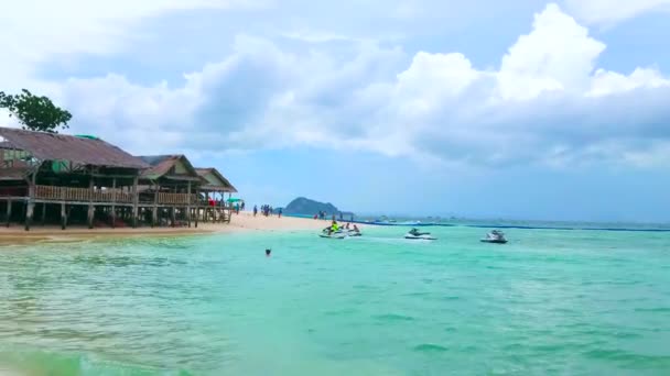 Phuket Tajlandia Maja 2019 Panorama Wyspy Khai Nok Piaskowca Widokiem — Wideo stockowe